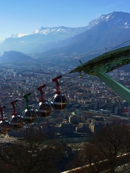 grenoble france cable car view mountains