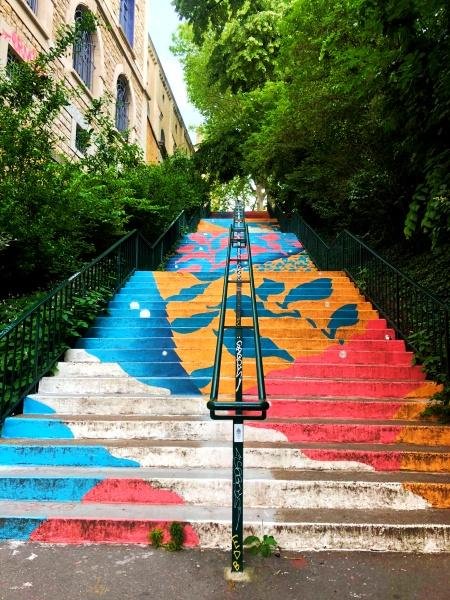escaliers prunelle stairs lyon croix rousse street art