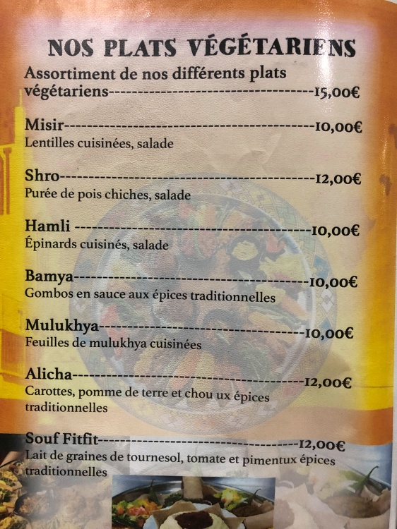 Asmara lyon vegan vegetarian menu