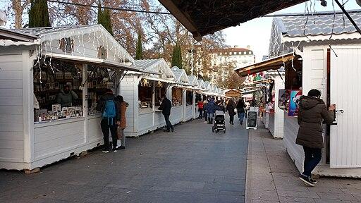 christmas market lyon in winter