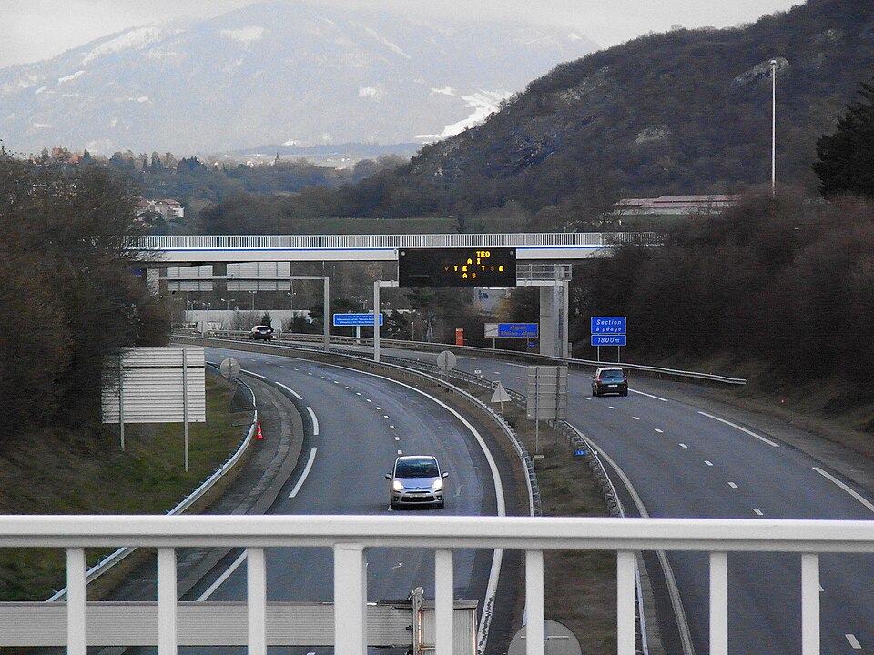 The A40 drive on the way from Lyon to Geneva