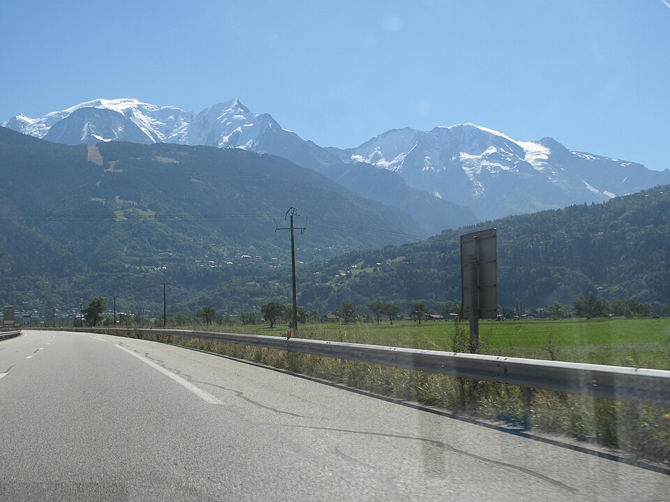 View of Mont Blanc from Autoroute Blanche
