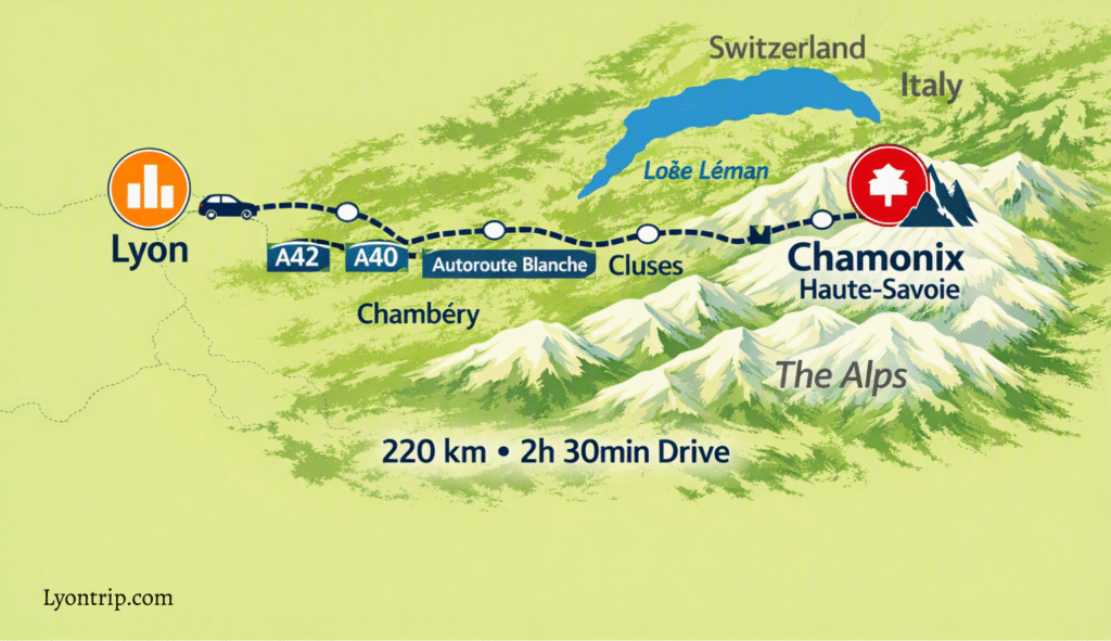 lyon to chamonix map lyon trip