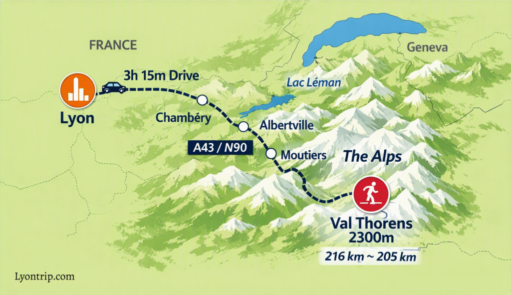 lyon to val thorens map lyon trip