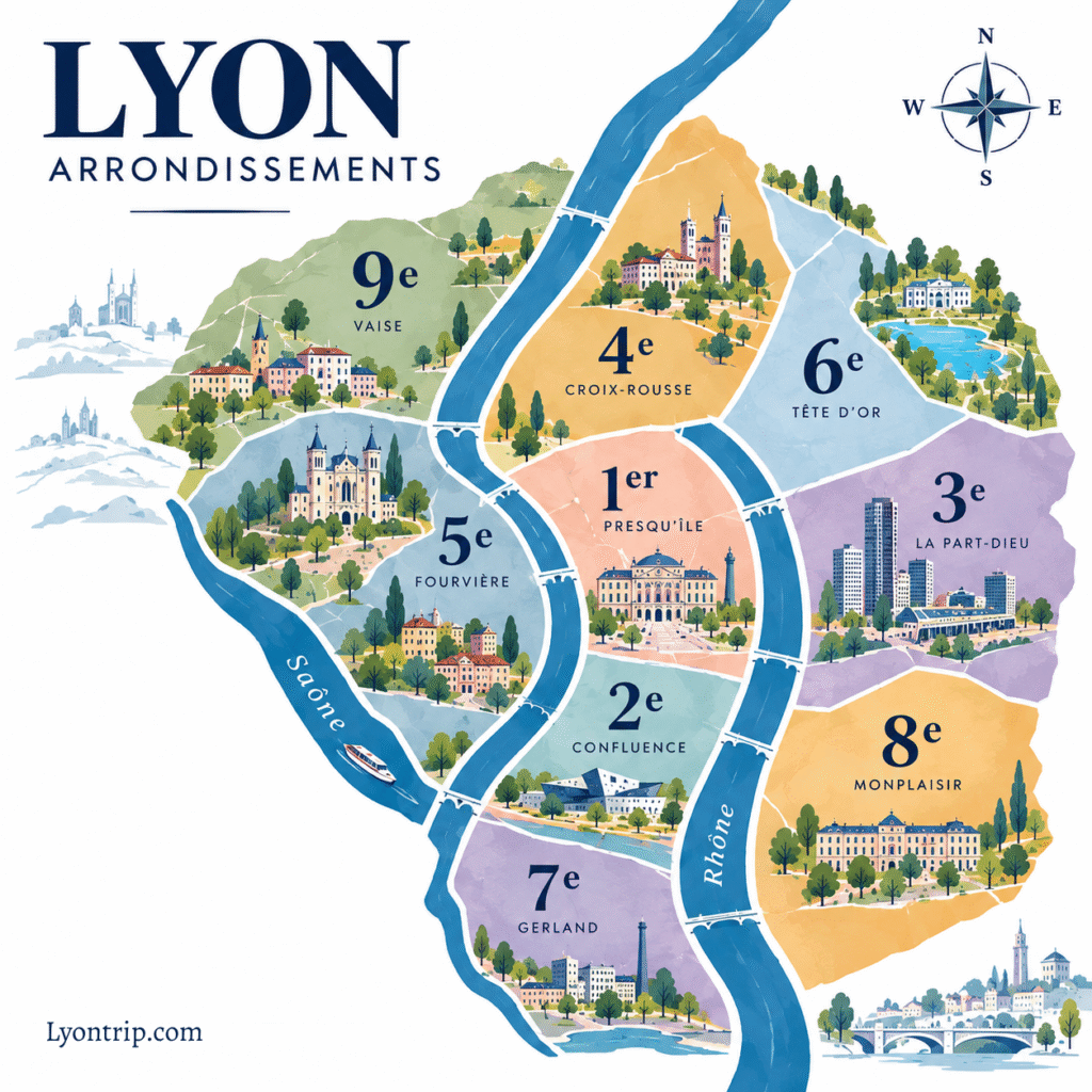 lyon arrondissements map lyon trip