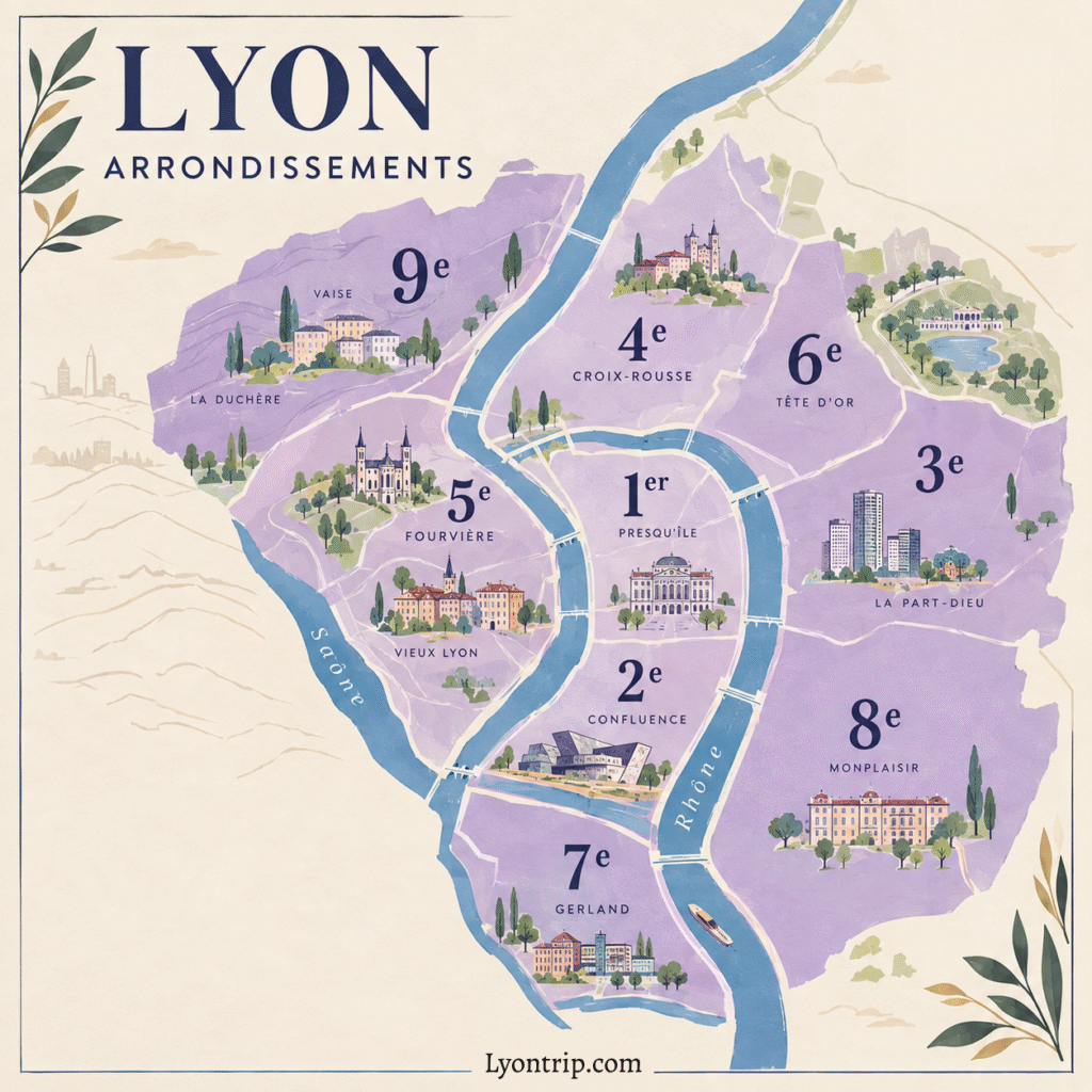 lyon arrondissements map lyon trip 2